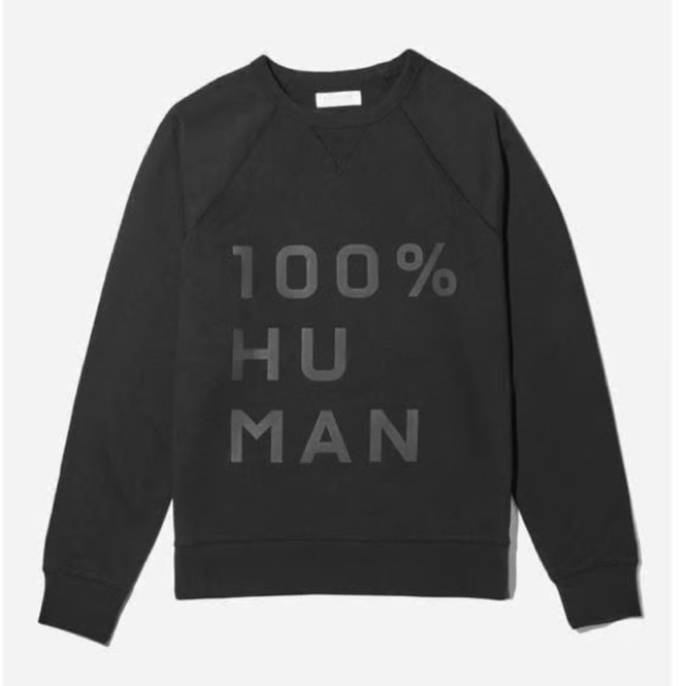 🆕 Everlane The 100% Human Typography Sweatshirt Black Size Small Unisex NWOT